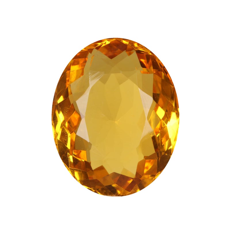 REAL-GEMS Loose Gemstones Translucent Brazilian Yellow Citrine 52.00 Carat Finest Oval Cut Yellow Citrine Loose Gemstone For Jewelry Making - Image 1